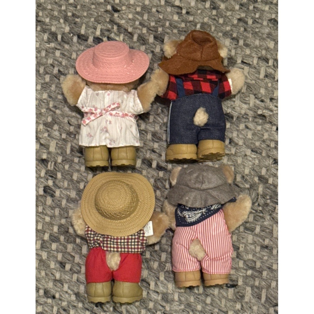 Lot of 4 Vintage Furskins Teddy Bears Plush from Wendy's 1980s  7" - Picture 2 of 2